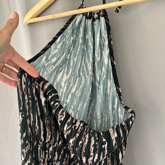 Plisse Zebra Maxi Dress- 6 - Picture 6 of 9